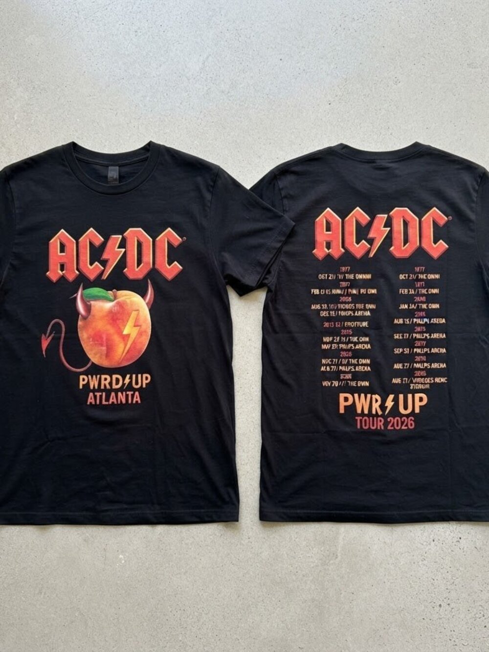 AC/DC PWR UP Tour 2026 Atlanta GA Black T-Shirt S-4XL